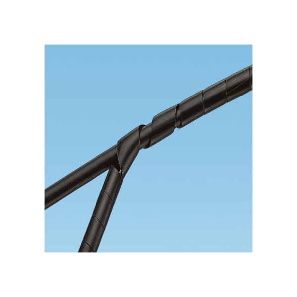 Panduit Spiral Wrap, 2 in Max Bundle Dia., 100 ft, Nylon 6/6, Black T25NZFR-C20 - main